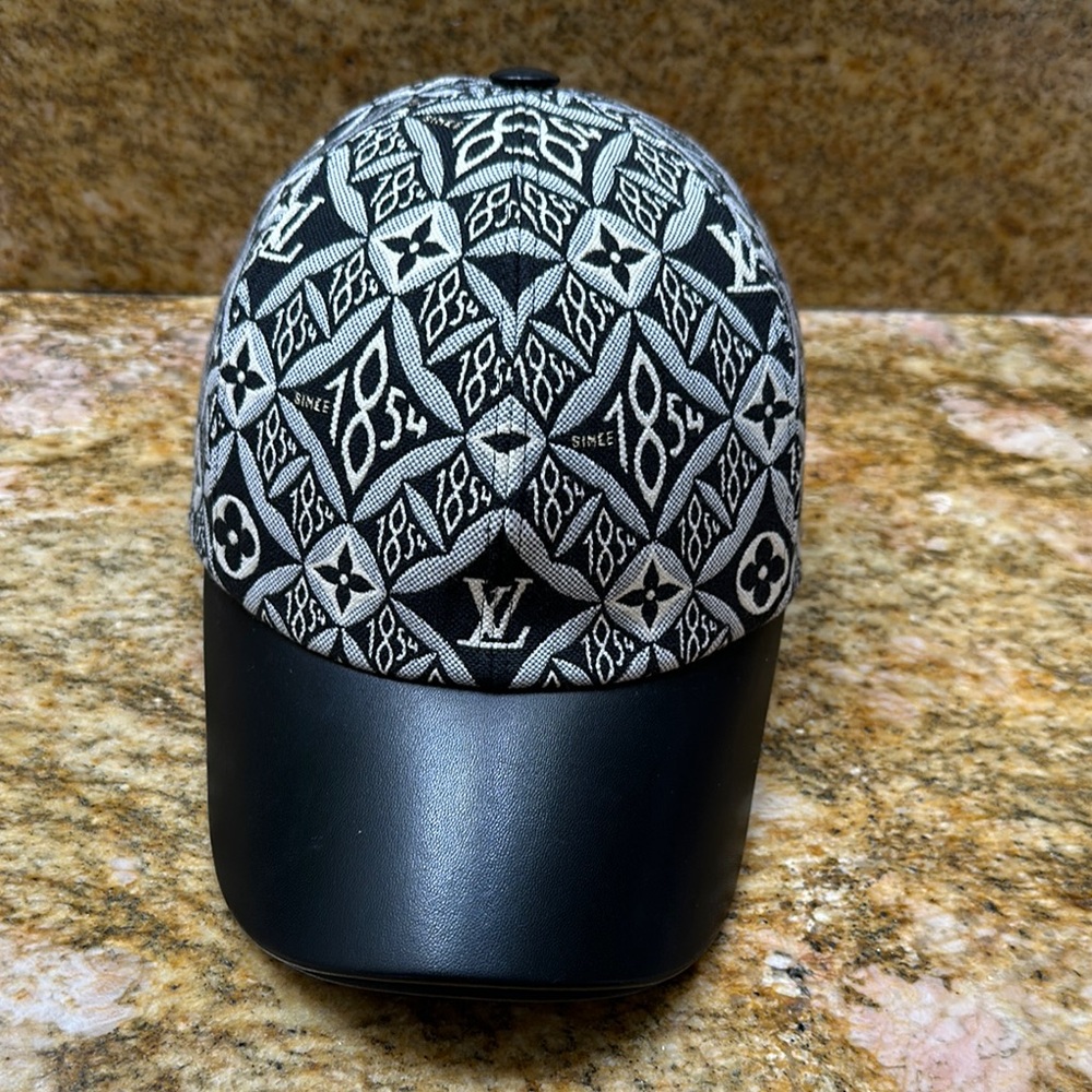 Louis Vuitton Black and White Geometric Hat